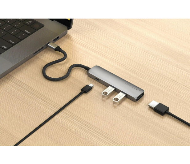 Satechi 4-in-1 USB-C Slim Multiport Adapter 4K USB-C, szary STP4SM - 1358259 - zdjęcie 4